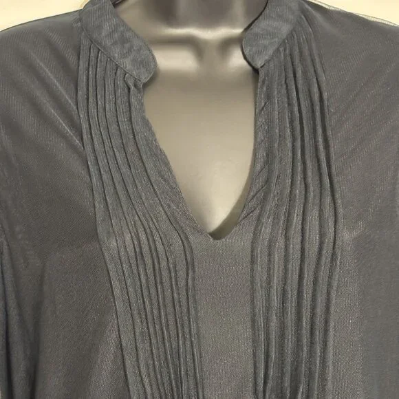 Black & Red Embroidered Long Sleeve Tunic Dress By Niza Size 38 Sheer Sleeve - Picture 3 of 12